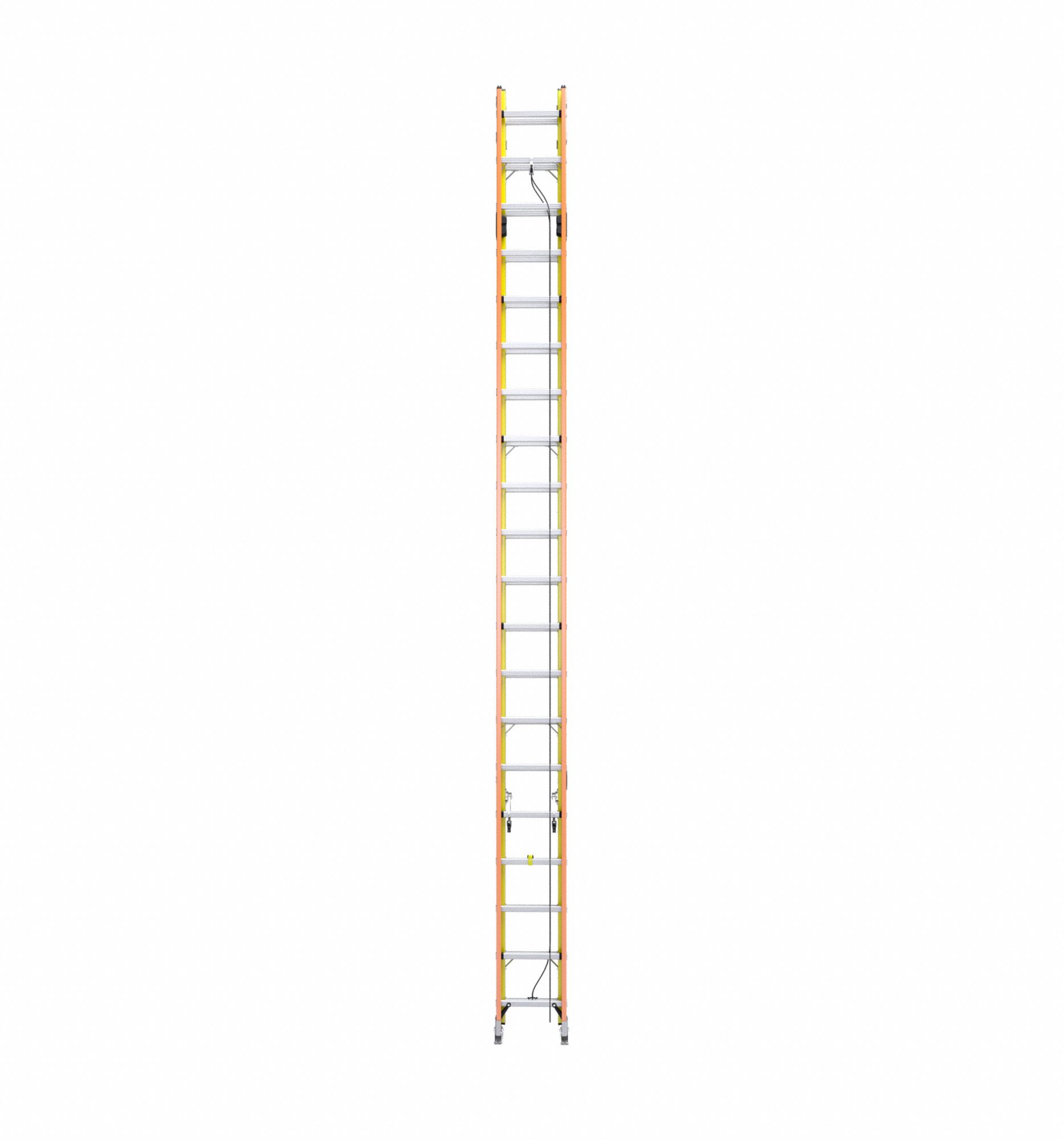 WERNER 40 ft Fiberglass Fiberglass Ladder, 300 lb Load Capacity, 98 lb