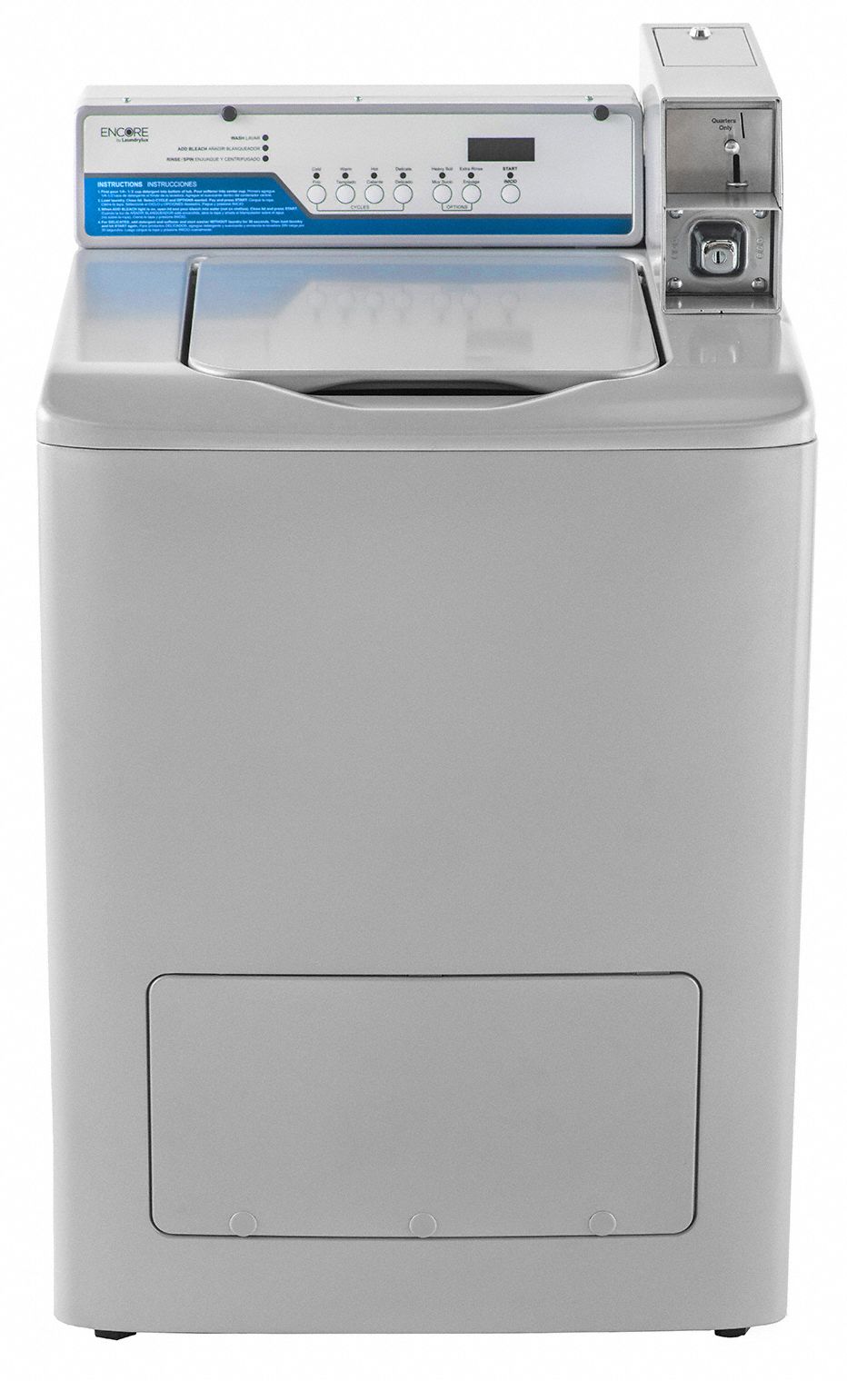 ENCORE PRO Coin Operated Top Load Washer 2.9 cu ft Washer Capacity, Electric, Silver, 27 in Wd