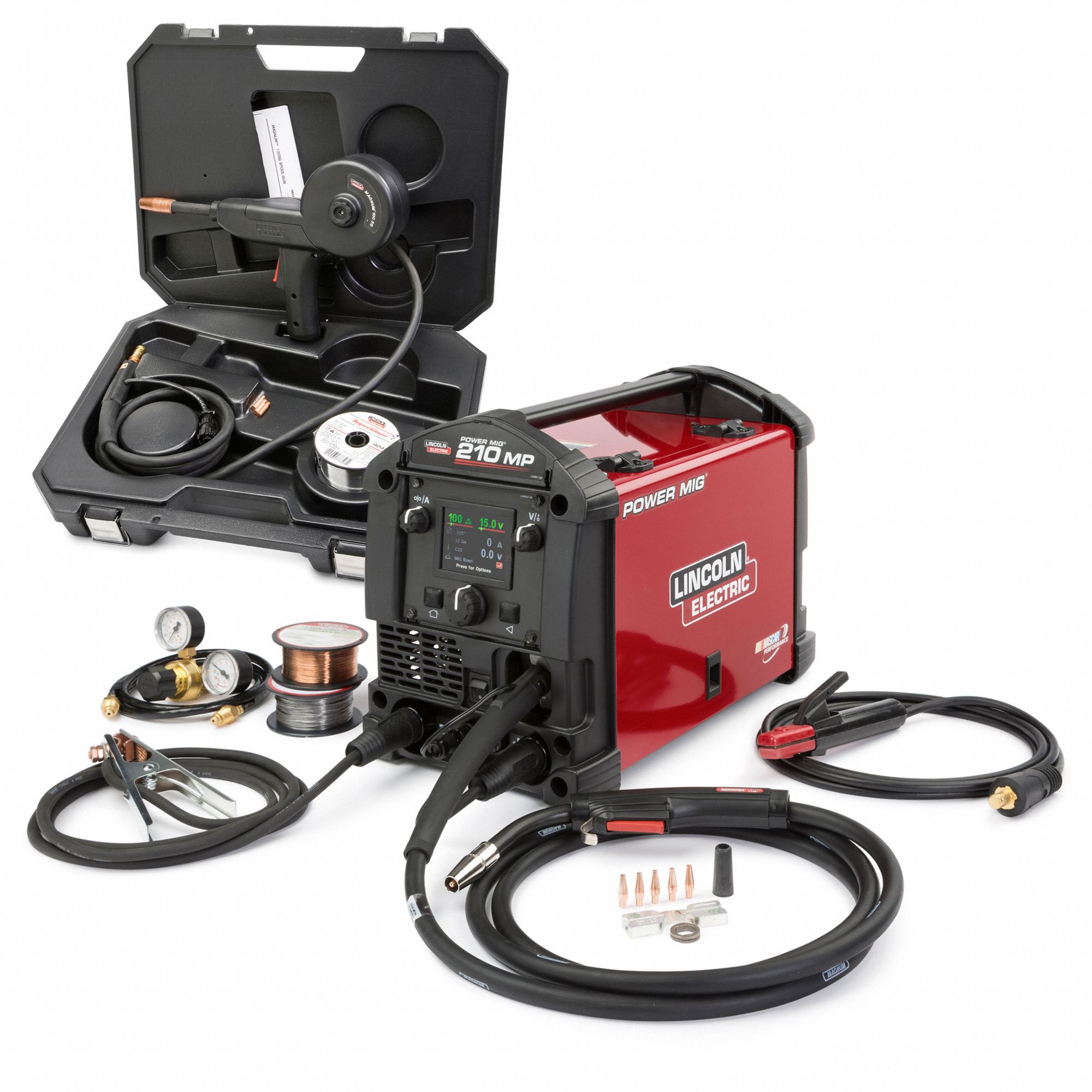 LINCOLN ELECTRIC, Power MIG 210MP, DC, Multiprocess Welder 61UY09