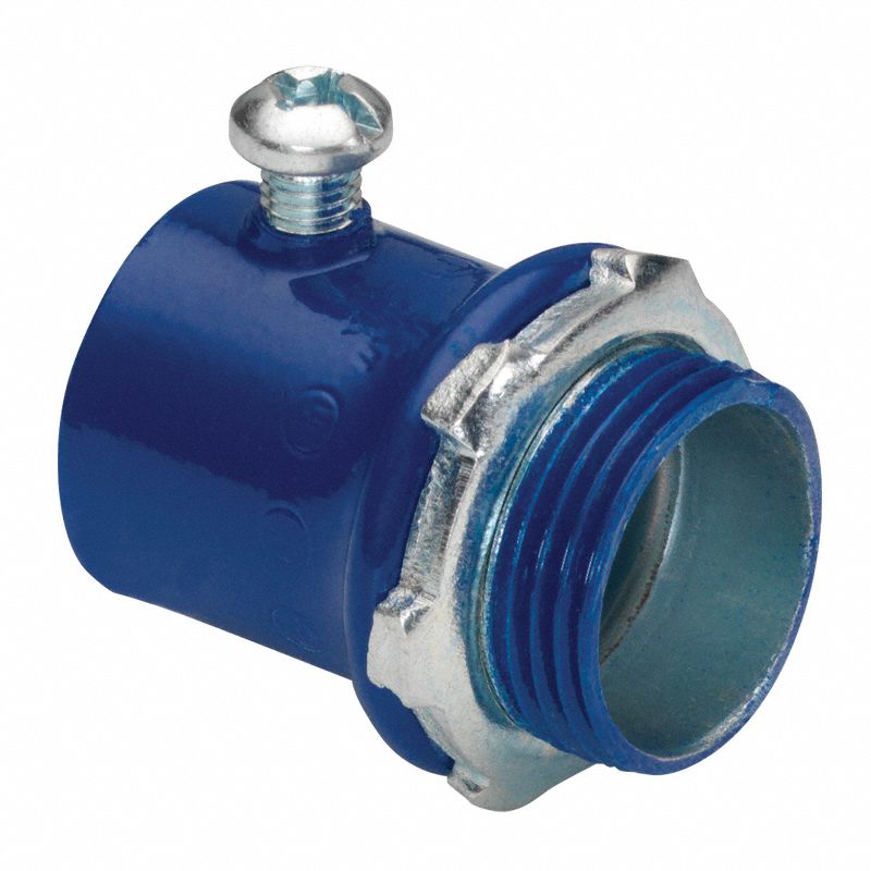 Steel, 2 in Trade Size, Set Screw Connector 61VA94235SBLU Grainger
