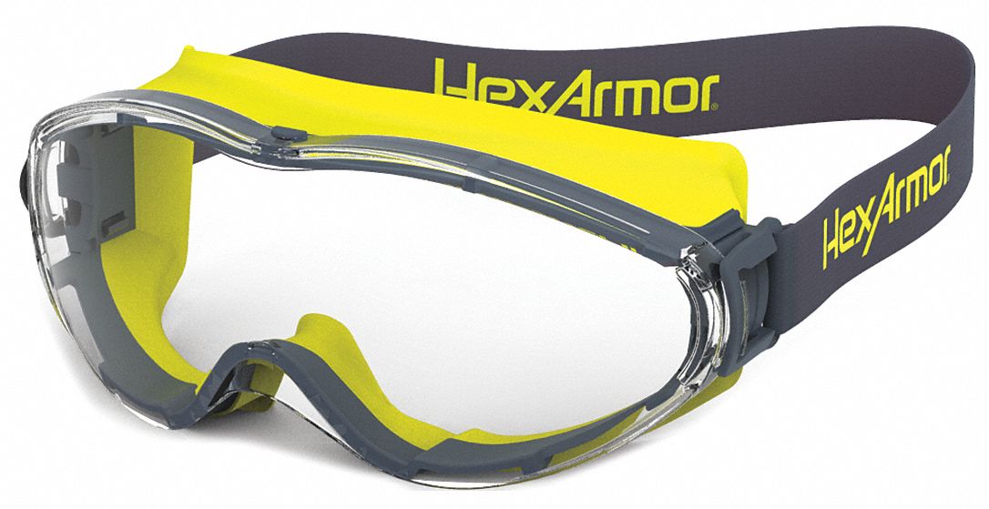HEXARMOR Safety Glasses AntiFog /AntiScratch, ANSI Dust/Splash