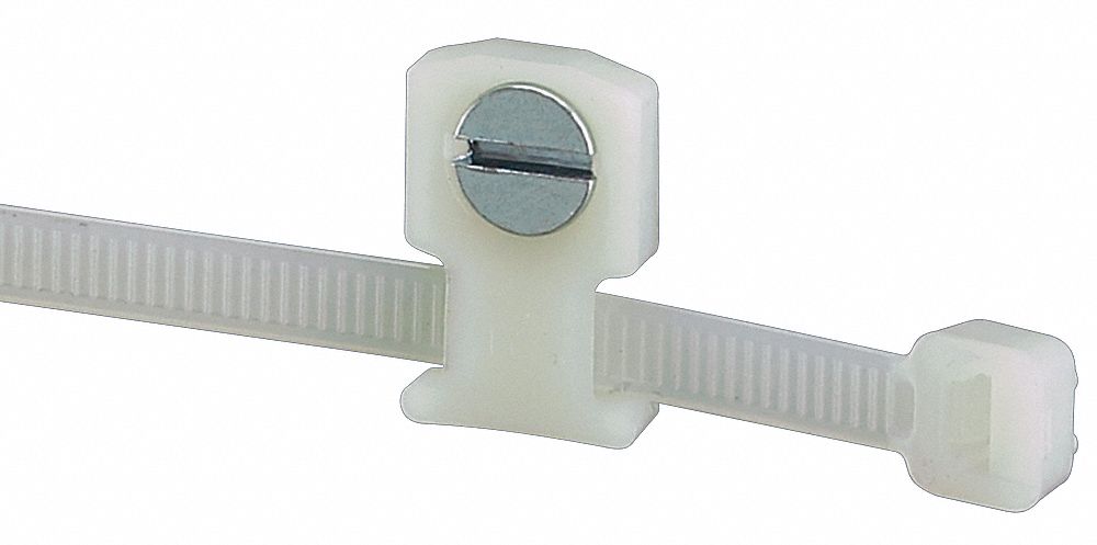 PANDUIT Low Profile Cable Tie Mount, Screw Mount, Material Nylon 6/6