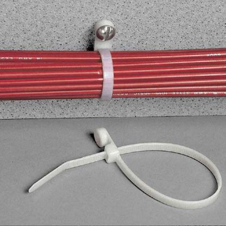 PANDUIT Cable Tie, Mountable, Actual Length 4.3 in, Color Natural, PK 100 62PH08PLC1MS4C
