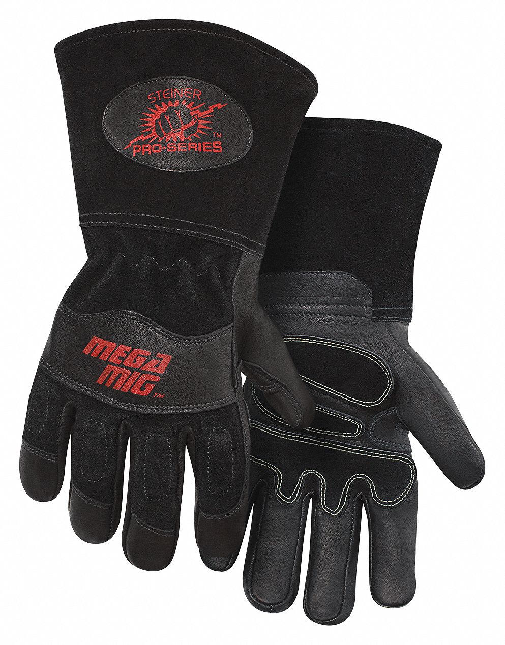 Wing Thumb, Gauntlet Cuff, MIG Welding Gloves,Long Cuff,XL,PR1 62XV20