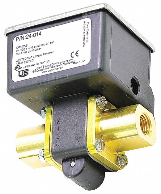 UNITED ELECTRIC, Fits United Electric Brand, Pressure Switch 62YD19