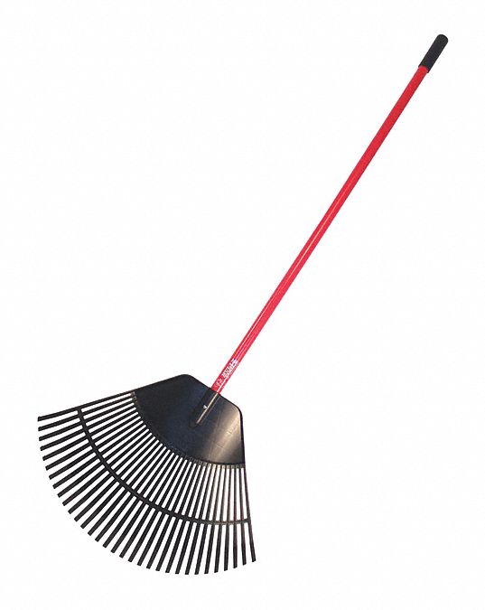 Leaf Rake,Poly,30",Fiberglass Handle - Grainger