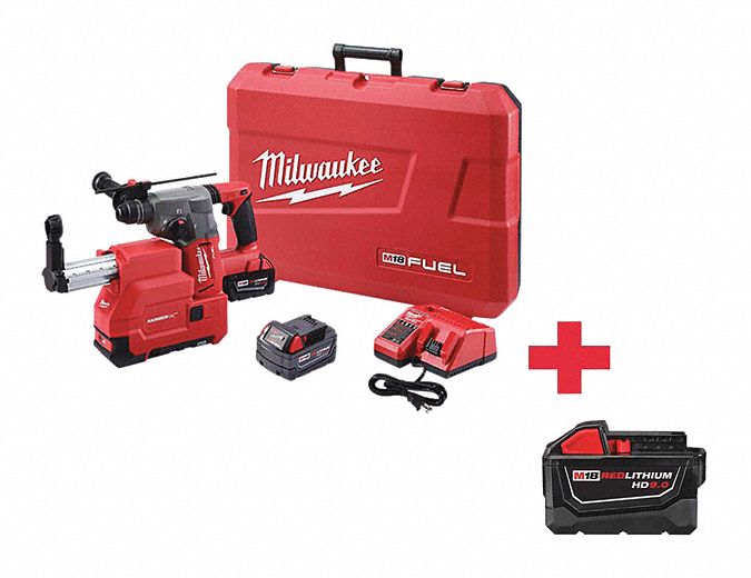 MILWAUKEE Cordless Rotary Hammer Kit, 18.0 Voltage, 0 to 4900 Blows per