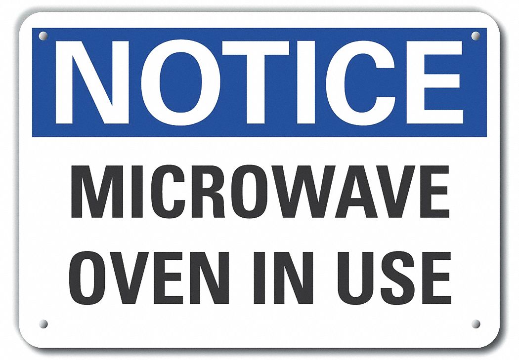LYLE Reflective Microwave Notice Sign Aluminum, Mounting Holes Sign