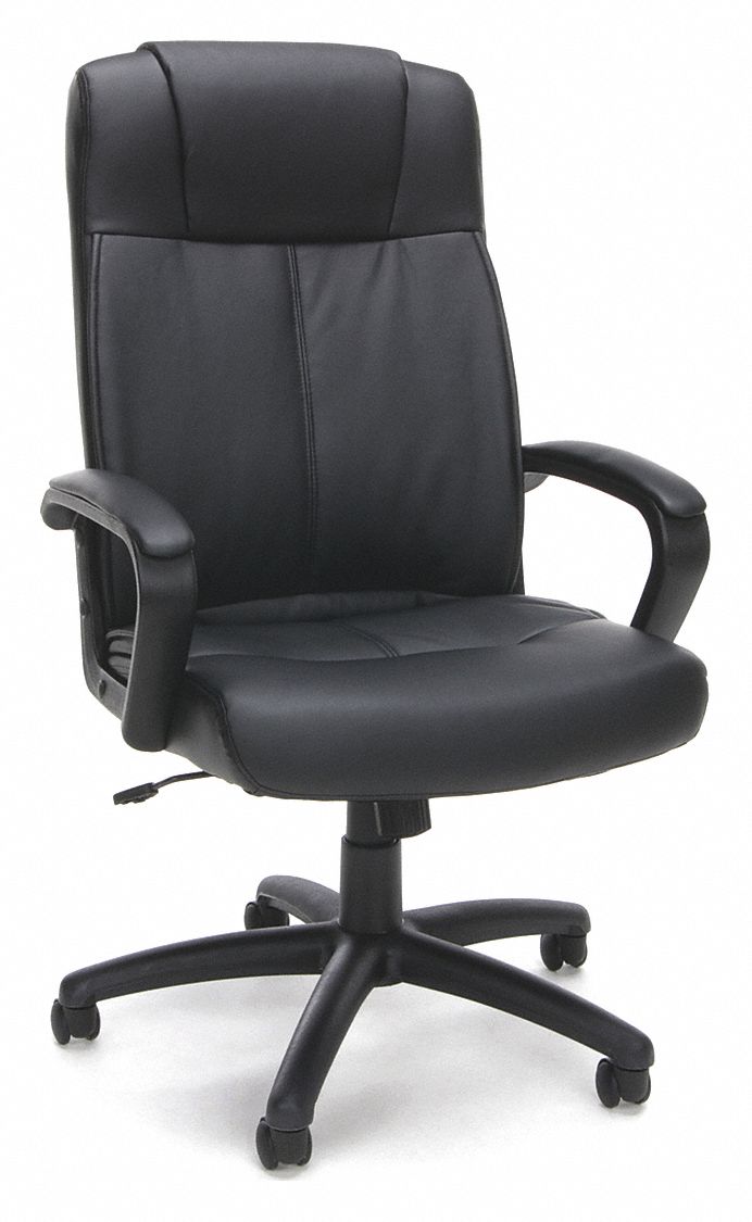 OFM INC Managers Chair, Managerial Chair, Black, Leather, 19 in to 23