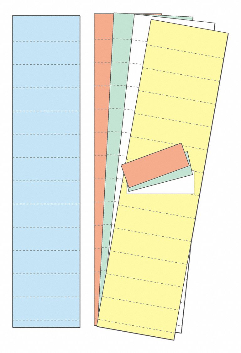 MASTERVISION, Data Cards,1"x2",Assort Colors,PK1000 65AA03FM1312