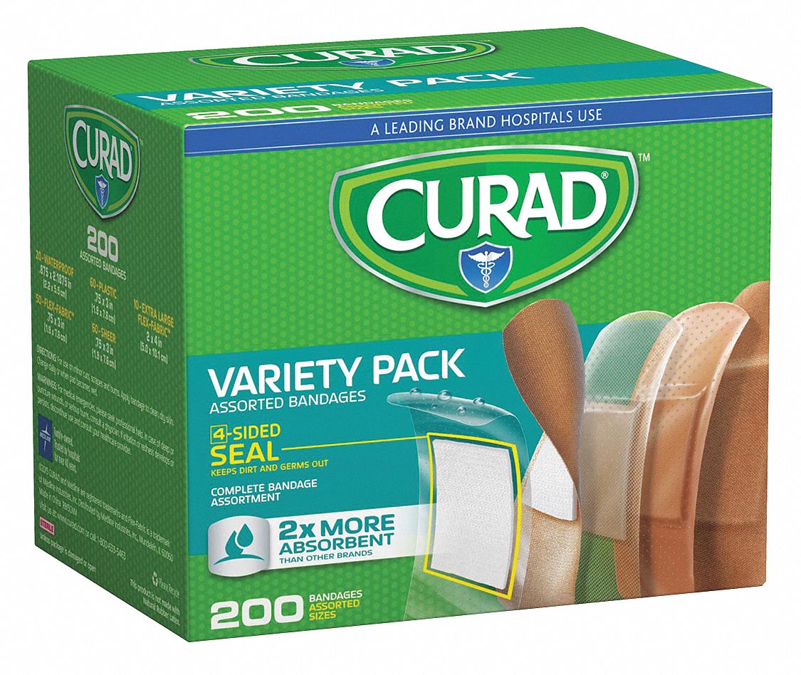 CURAD, Variety Pack Assorted Bandages 66CP09CUR0800RB Grainger