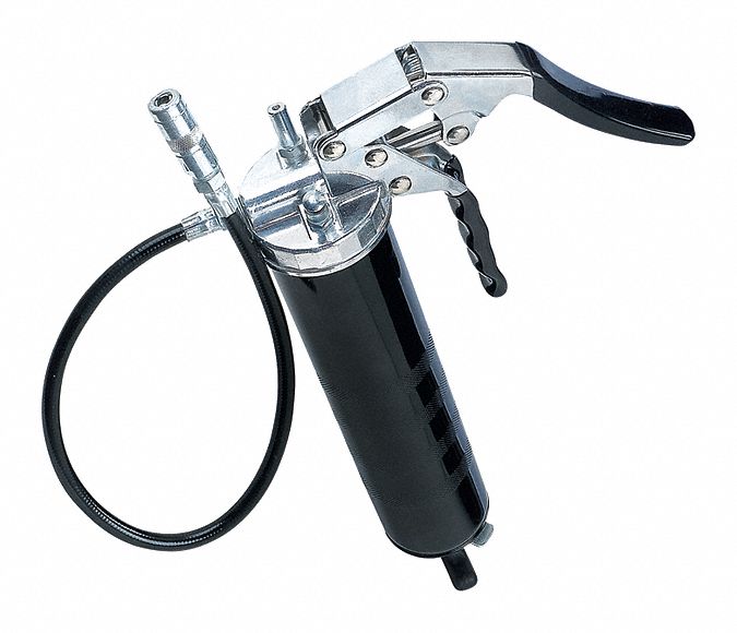 Deluxe Pistol Grease Gun W/18"Flex Hose Loading, Nozzle Grainger