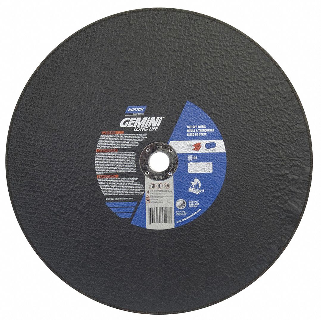 NORTON Abrasive CutOff Wheel 14 in Abrasive Wheel Dia, Aluminum Oxide