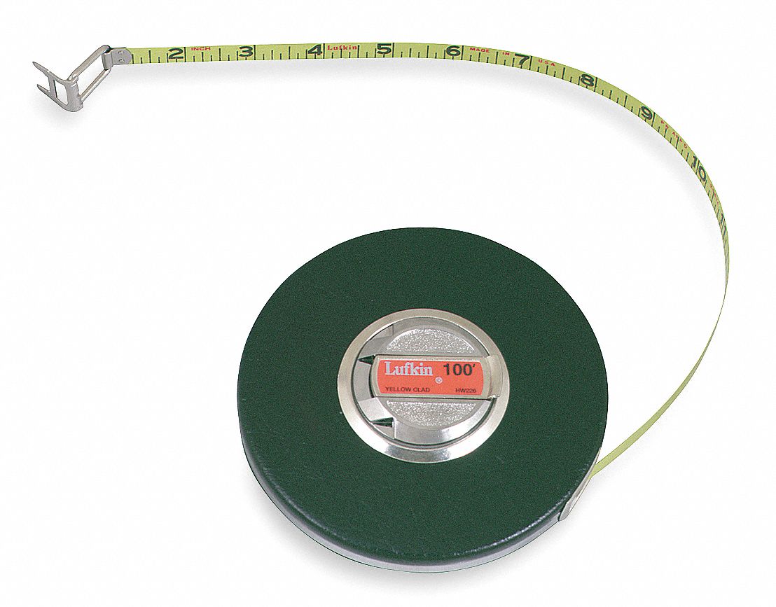 CRESCENT LUFKIN 100 ft Steel Metric Long Tape Measure, Black 4CP84