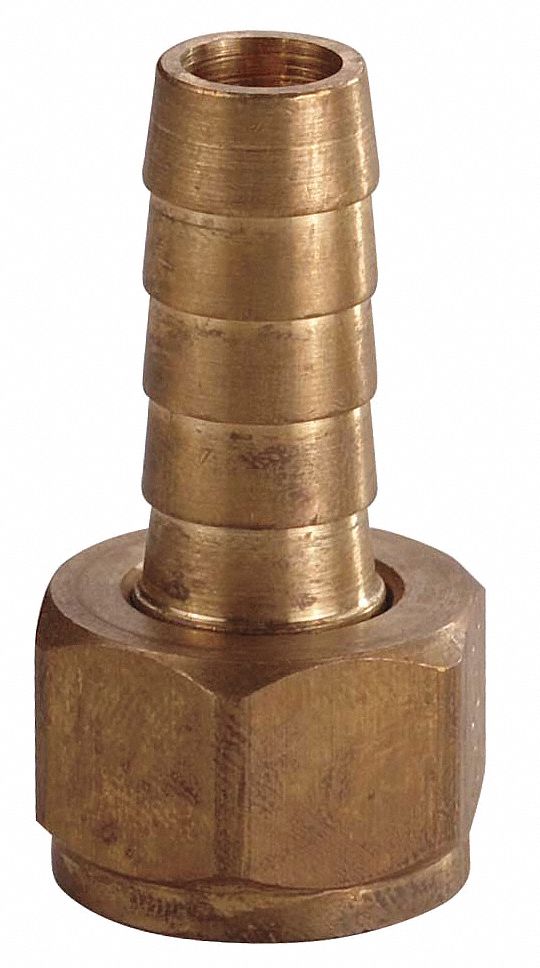 GRAINGER APPROVED Brass Hose Barb with Straight Fitting Style, 7/16"20