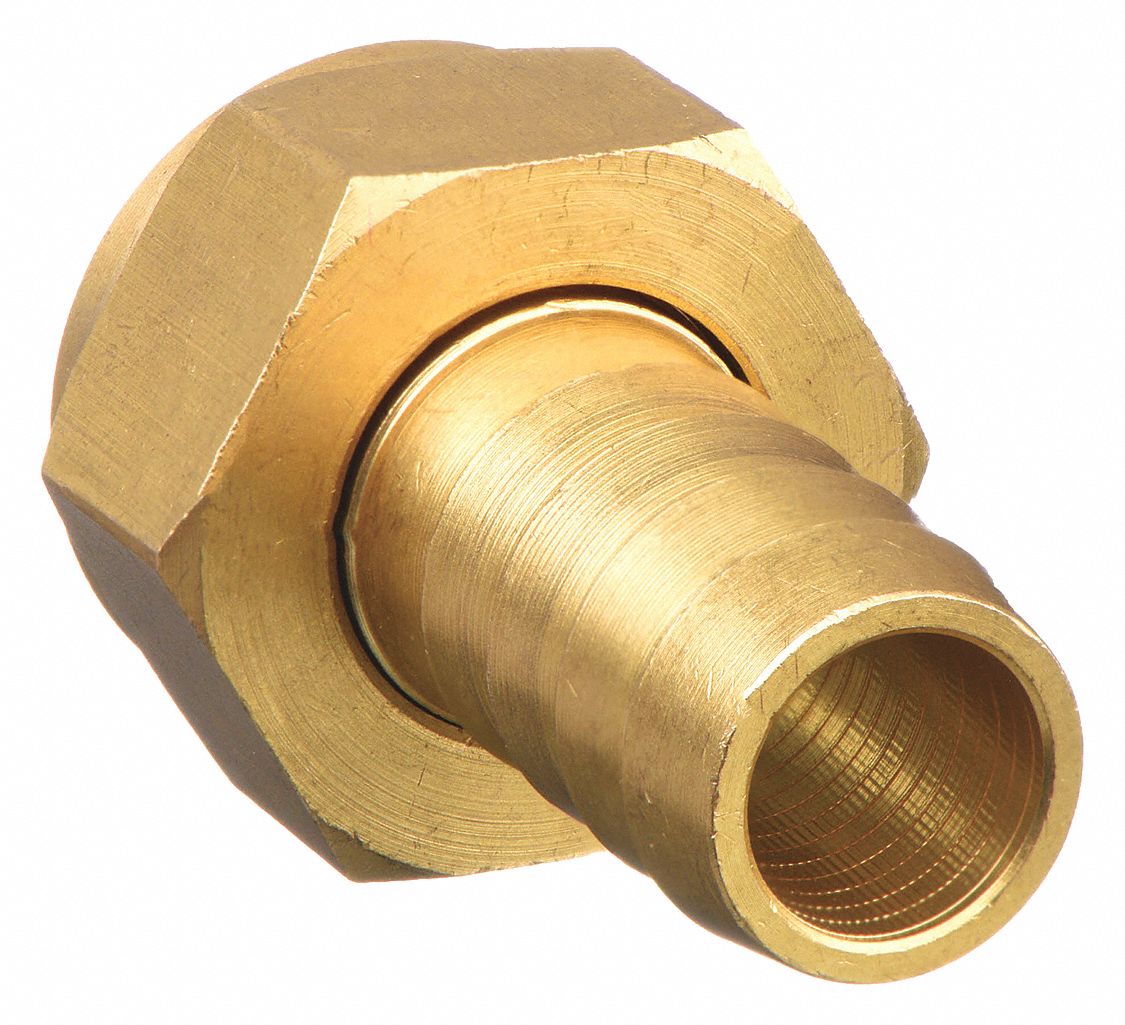 GRAINGER APPROVED Barbed Hose Fitting, Fitting Material Brass x Brass