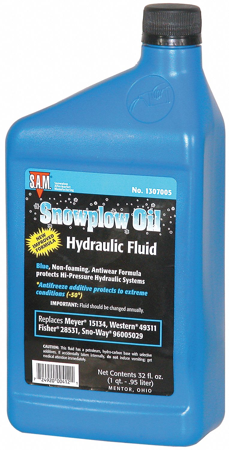 SNOWPLOW AFTERMARKET MANUFACTURING Snowplow Hydraulic Fluid Petroleum, 1 qt, Bottle, Snowplow