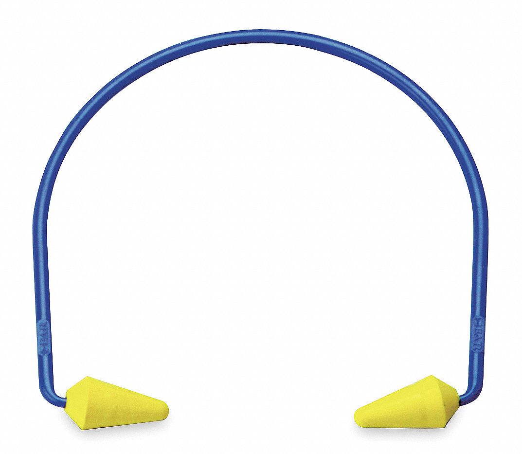 3M Banded Ear Plugs Cone, 17 dB NRR, Gen Purpose, Banded, Reusable, PushIn, M Earplug Size