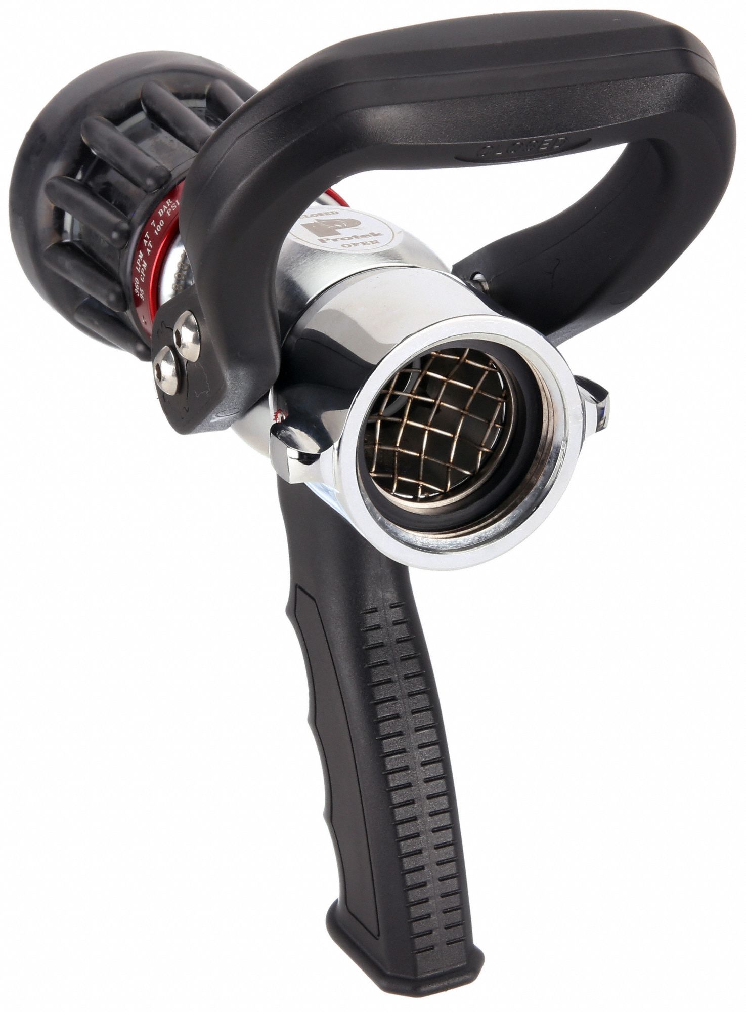 MOON AMERICAN USCG Fire Hose Nozzle 1 1/2 in Inlet Size, Black, Brass