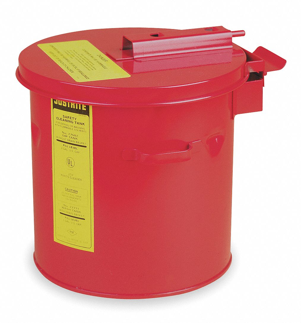 JUSTRITE, 8 gal Capacity, Red, Dip Tank 6AL1127608 Grainger