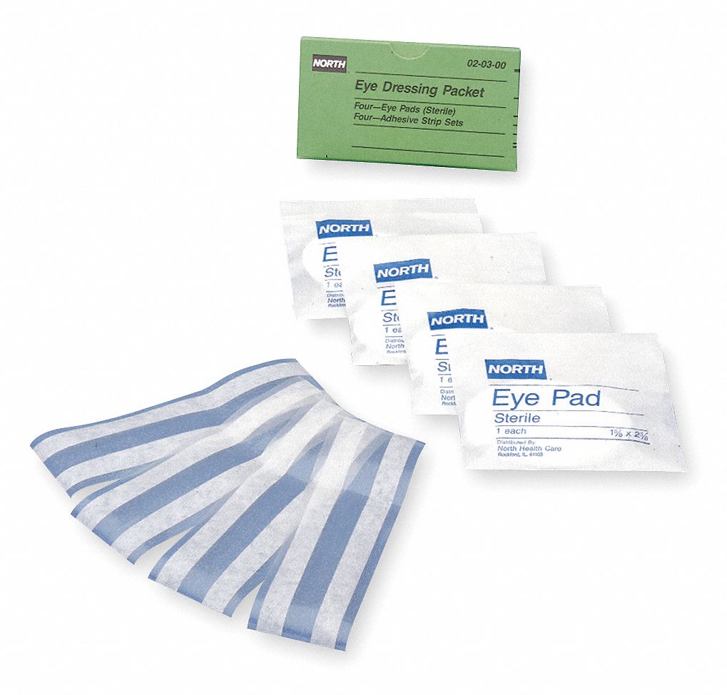 HONEYWELL Eye Dressing Pad, Unitized, Sterile, Includes (4) Eye Pads, (4) Adhesive Strip Sets