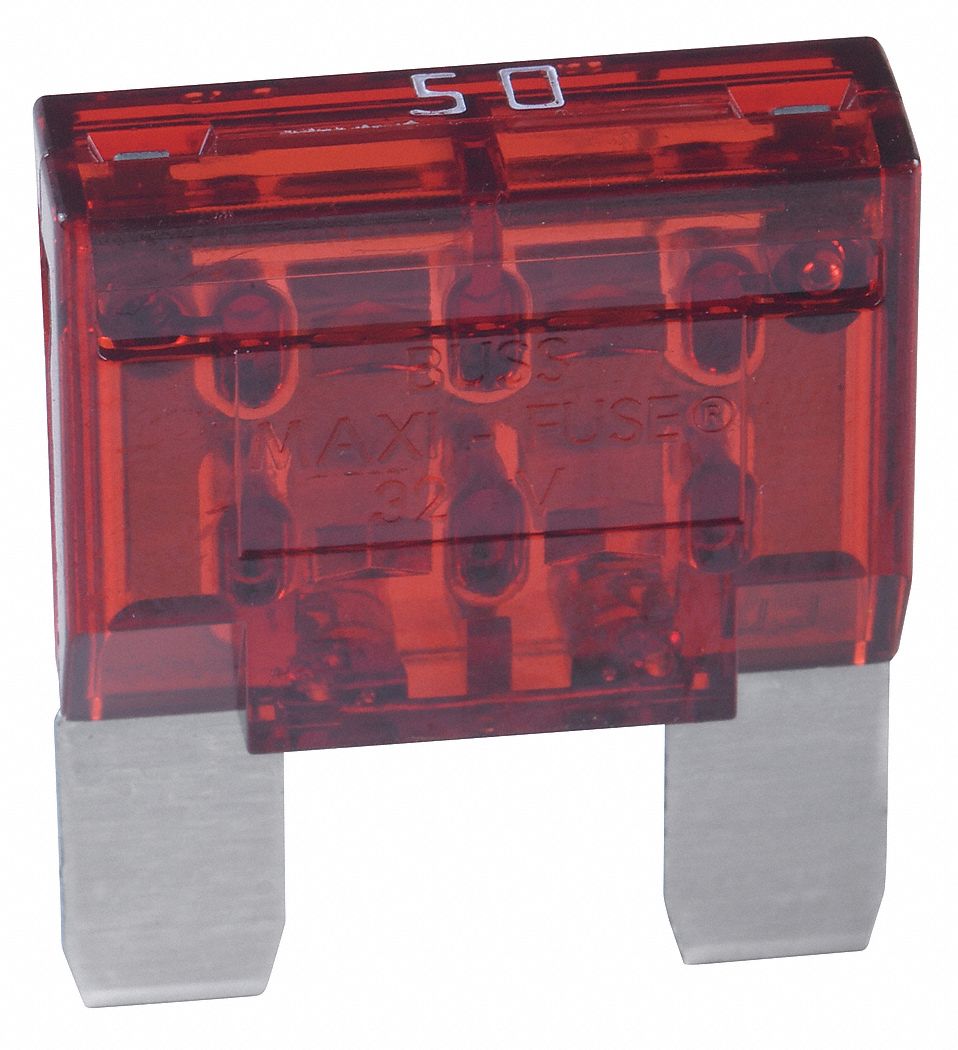 BUSSMANN Automotive Fuse 50 A Amps, 32V DC, Red Color, Nonindicating