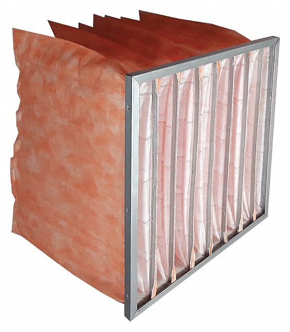 AIR HANDLER Pocket Air Filter, 24x24x22, MERV 11, Orange, Synthetic