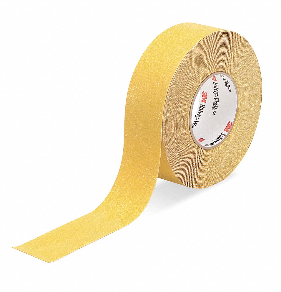3M AntiSlip Tape Coarse, 60 Grit Size, Solid, Yellow, 1 in x 60 ft