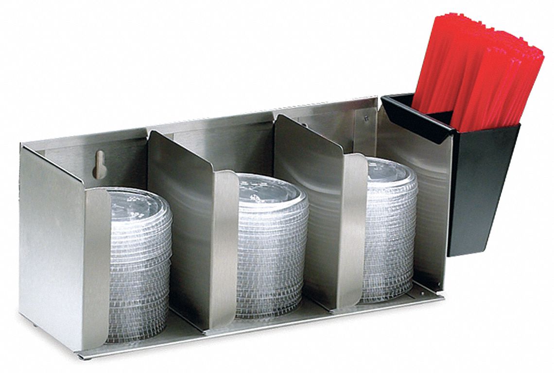 SAN JAMAR CountertopMount Lid Dispenser, Holds Adjustable Lids 6CAF9