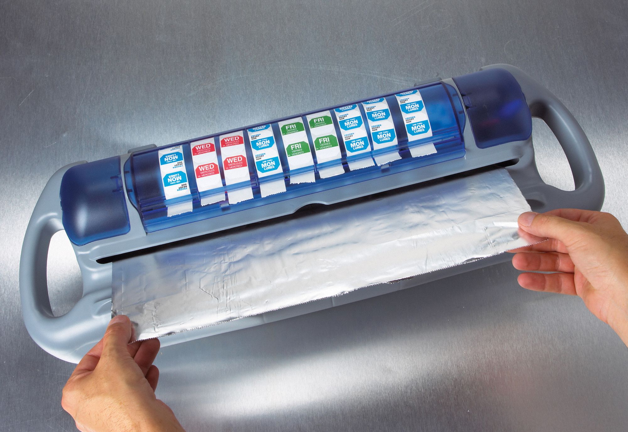 SAN JAMAR Food Wrap Dispenser w/Safety Blade 9 in Ht, 28 in Wd, 10 in Dp, Plastic 6CAN0