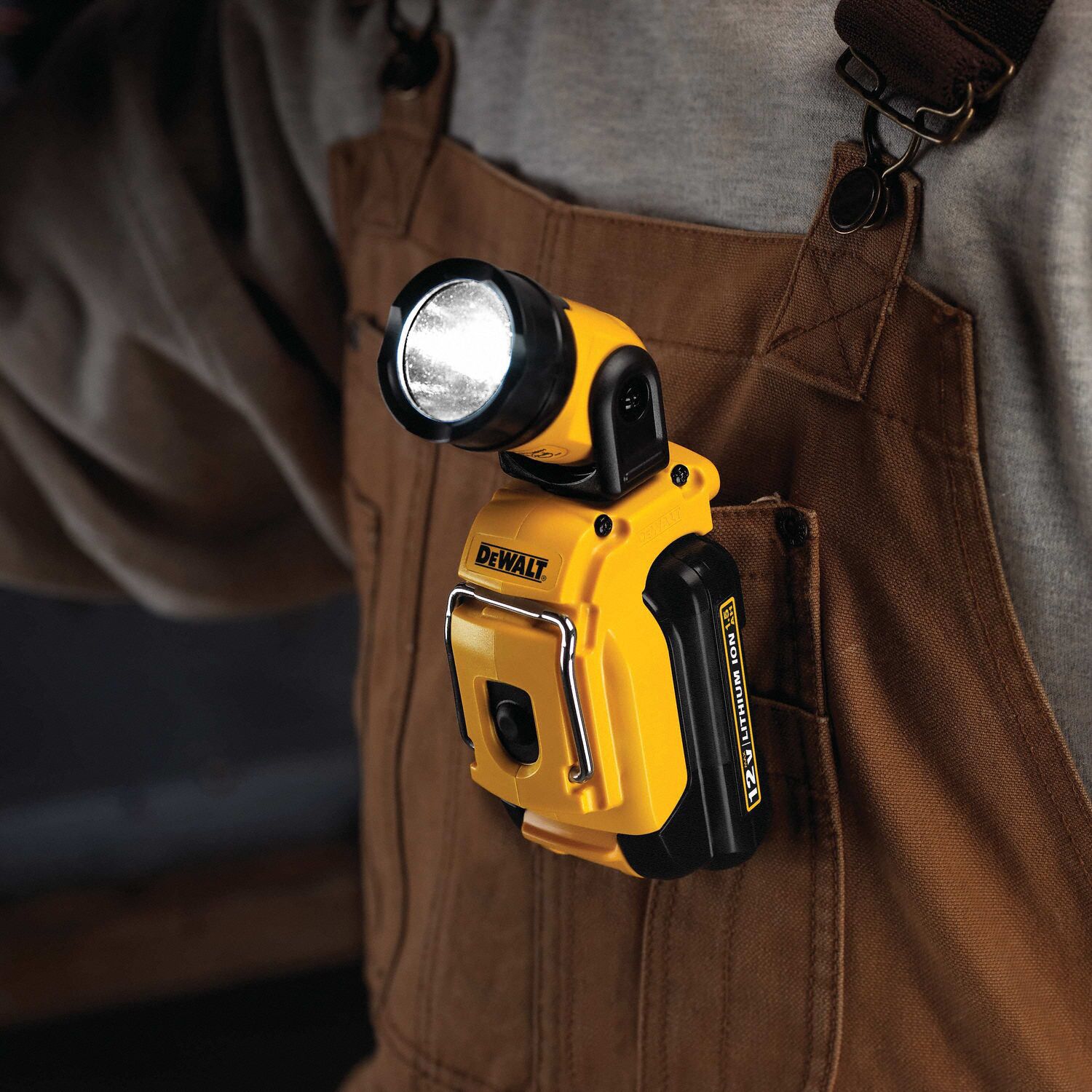 DEWALT Cordless Flashlight: 12.0 V, Bare Tool, LED, 130 lm, Fixed Focus