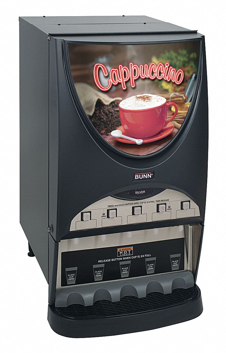 BUNN Hot Beverage Dispenser 5 Dispensers, Plumbing Required, 120V AC 6DHE4iMIX 5 Silver
