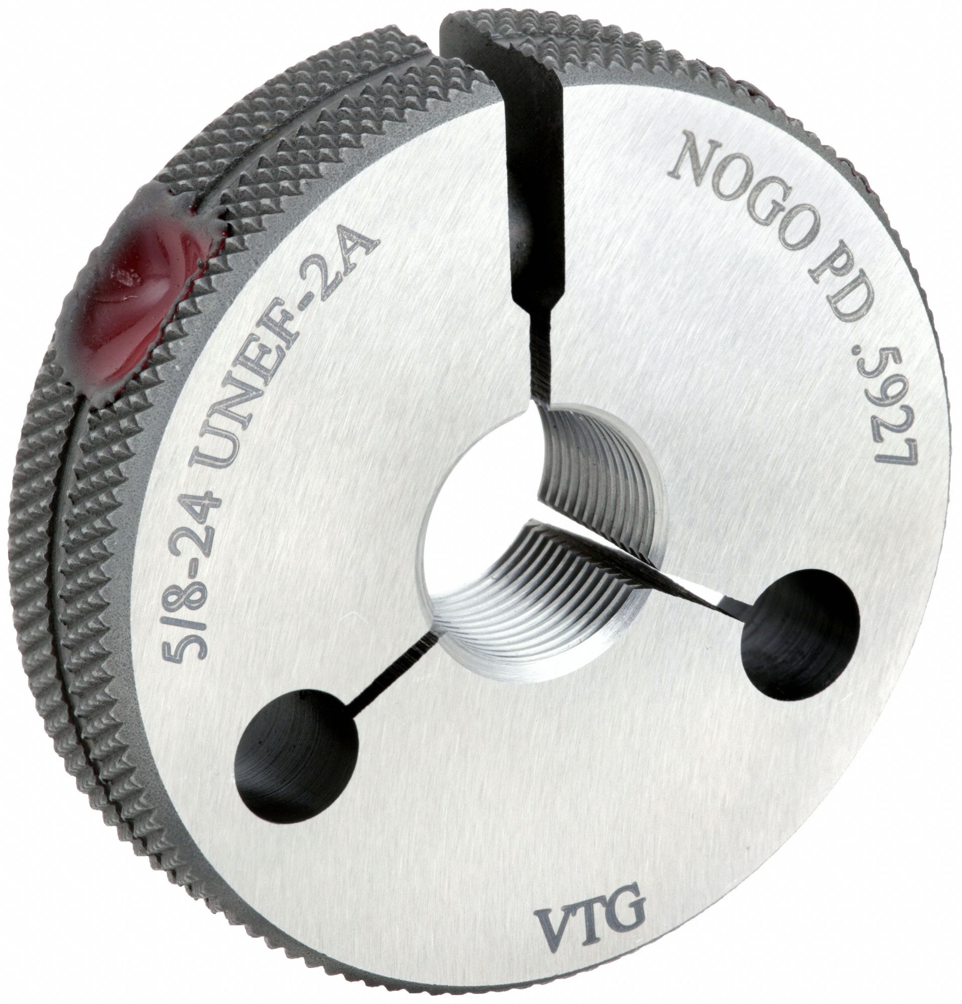 VERMONT GAGE, 5/8"24 Thread Size, NoGo (Minus), Threaded Ring Gauge