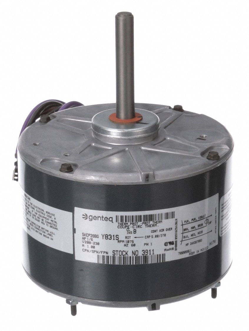 GENTEQ Condenser Fan Motor, 1/6 HP, OEM Replacement Brand Goodman