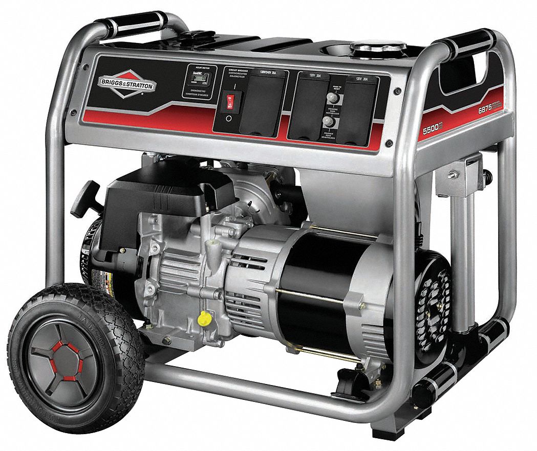 BRIGGS & STRATTON Recoil Gasoline Portable Generator, 5500 Rated Watts