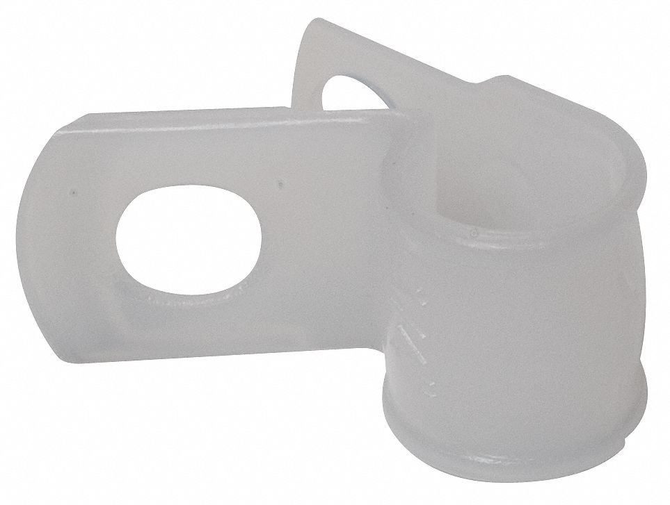 GRAINGER APPROVED Cable Clamp 6/6 Nylon, Natural, 1/4 in Cable
