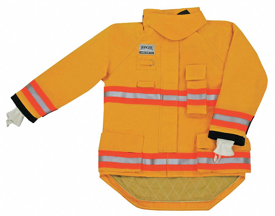 RANGER Turnout Coat 3XL, Yellow, 58 in Fits Chest Size, 29 to 35 in Lg