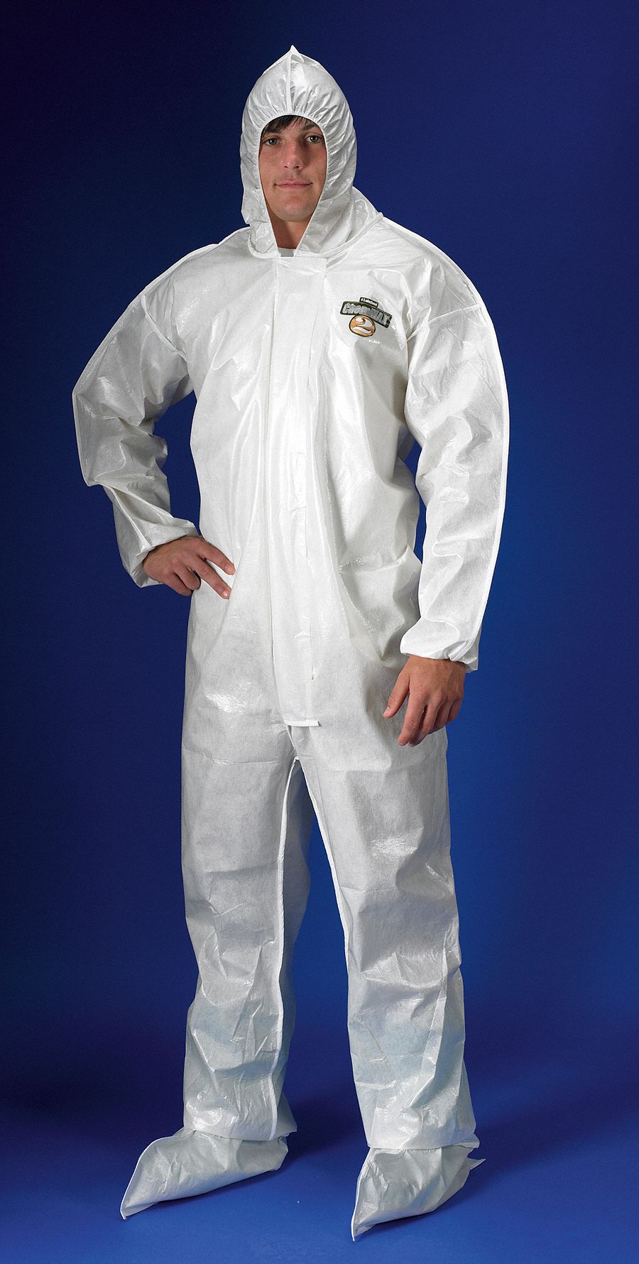 LAKELAND, XL, ChemMax® 2, Hooded Chemical Resistant Coveralls 6EHN2