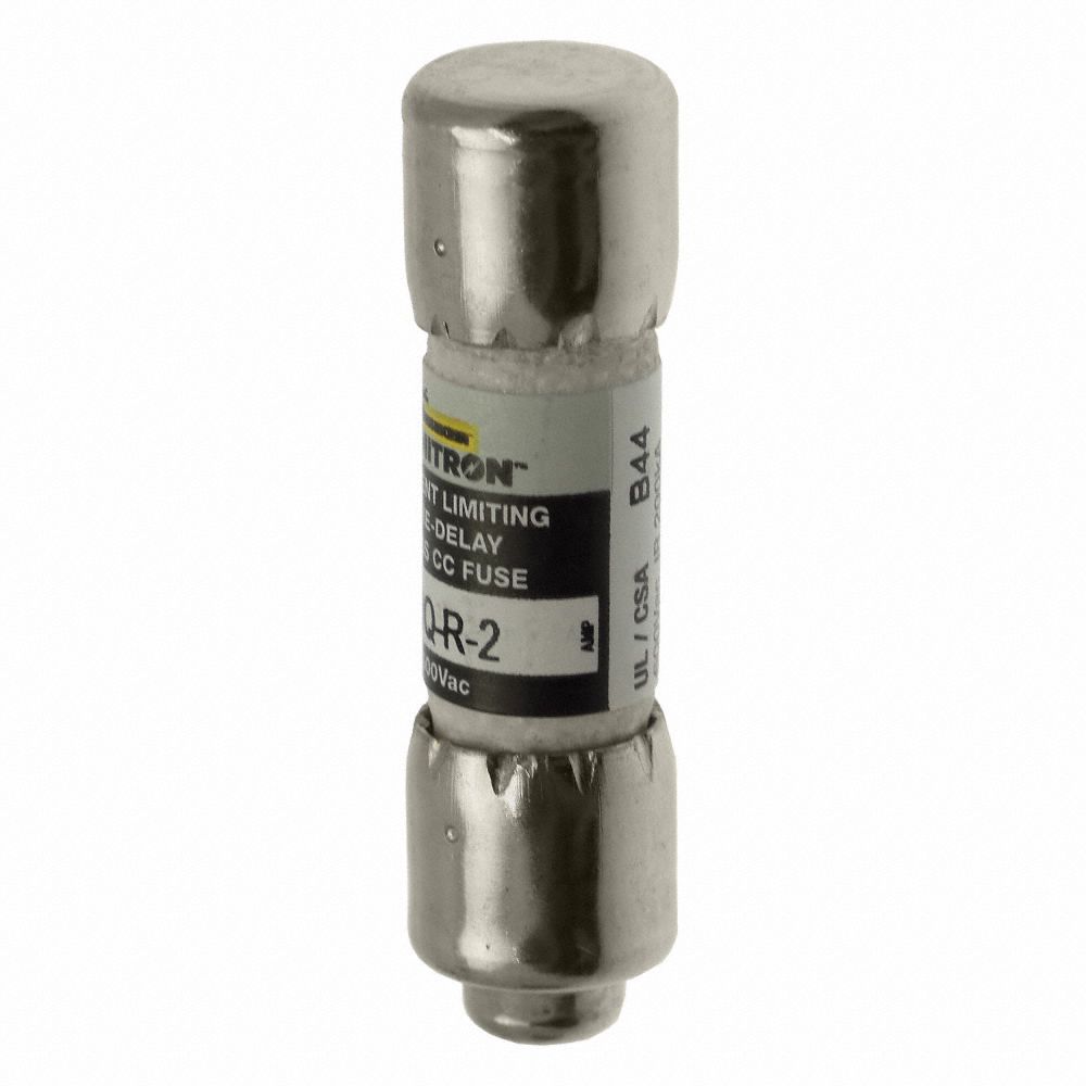 BUSSMANN UL Class CC Fuse Time Delay, 2 A, FNQR, 11/2 in L x 13/32