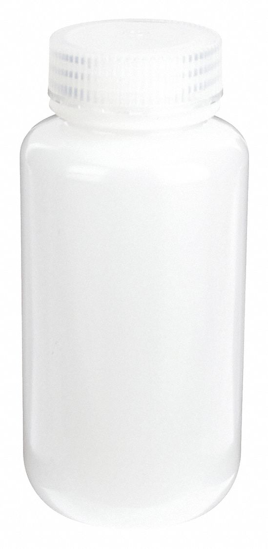 LAB SAFETY SUPPLY, 8 oz Labware Capacity English, HDPE, Bottle