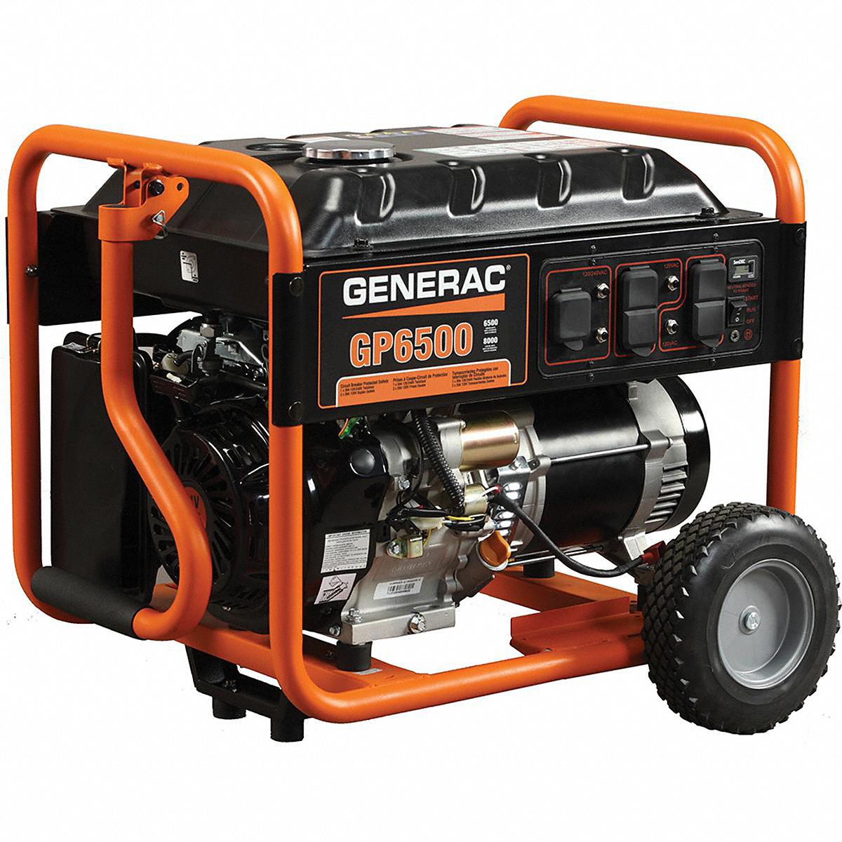 GENERAC Portable Generator, Conventional, Generator Fuel Type Gasoline