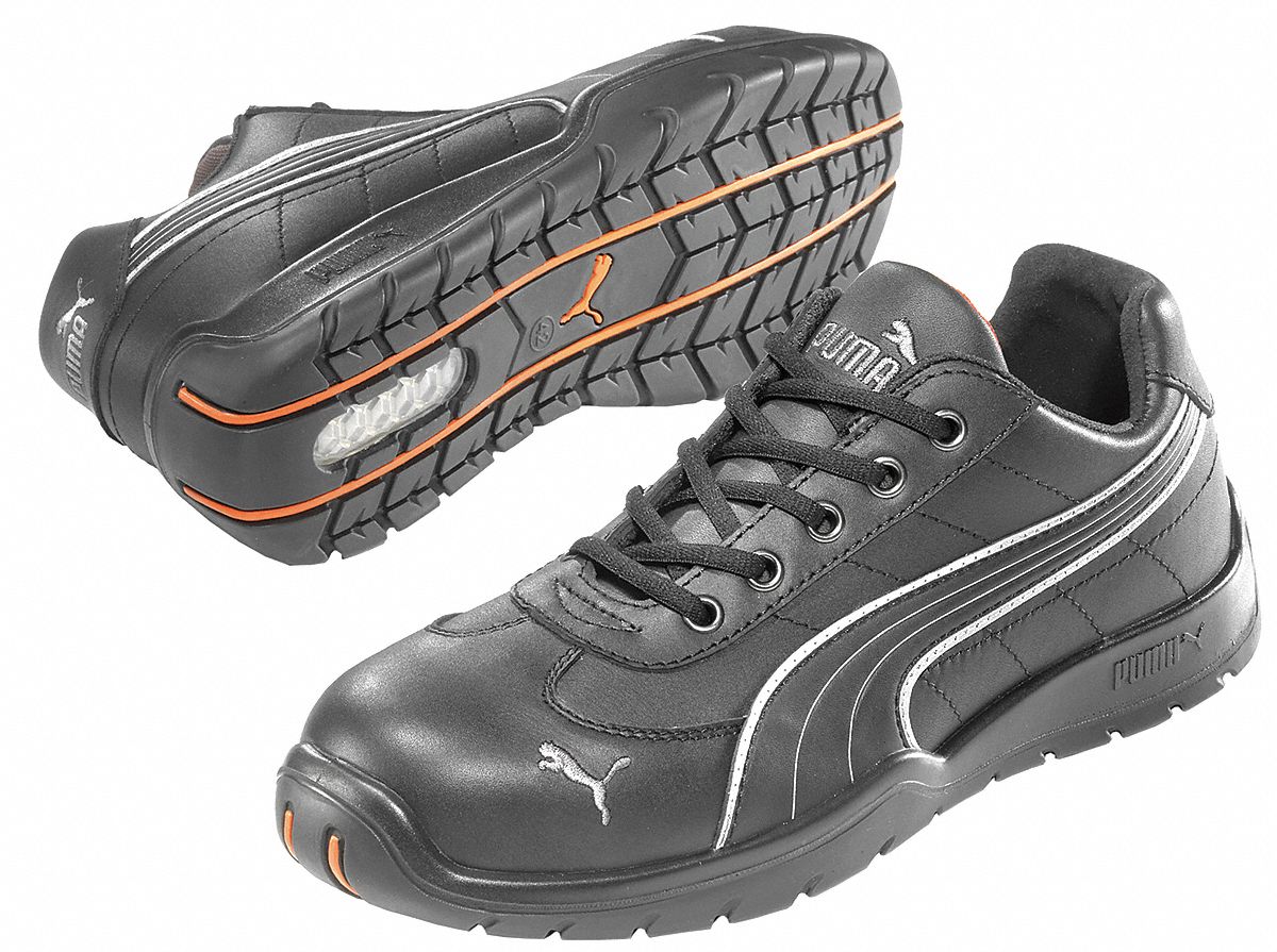 PUMA SAFETY SHOES Athletic Work Shoes, Stl, Mn, 6, Blk, PR 6FEH7