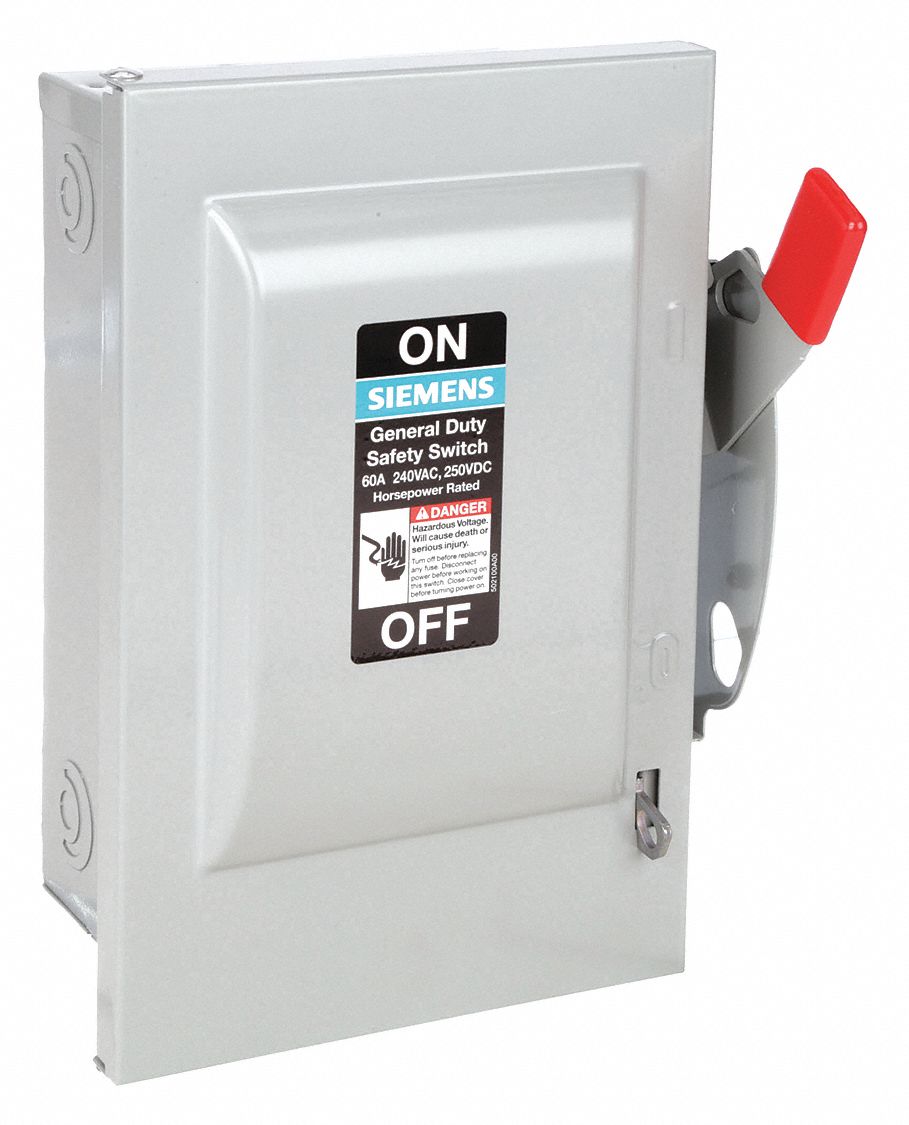 Safety Switch, Nonfusible, General, 240V AC Voltage, 3 Phase, 15 hp