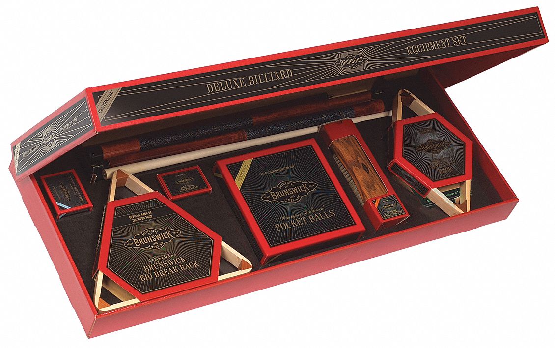 BRUNSWICK, Billiard Equipment Set 6FZV8PLAYPAKCENTIND01 Grainger