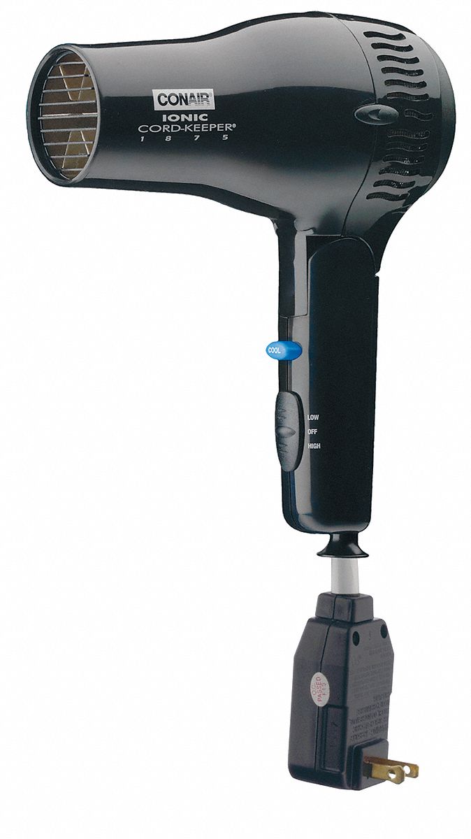 CONAIR, Black, 125 V, Hair Dryer 6GAM7169BIW Grainger