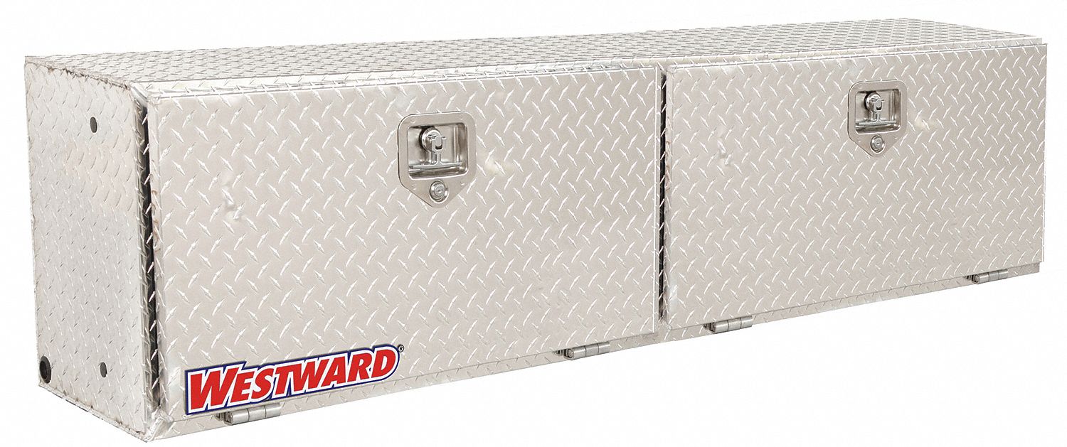 WESTWARD Topside Truck Box, Aluminum, Silver, Double, 8.5 cu. ft