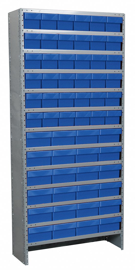 AKROMILS, 36 in x 18 in x 79 in, 1 Sided, Enclosed Bin Shelving