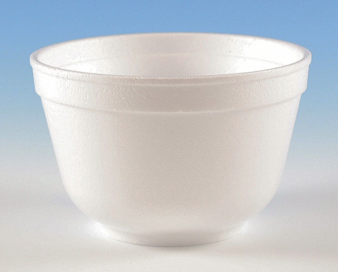 WINCUP 10 oz Round Foam Bowl, White, 1000 PK 6GEG2B10 Grainger