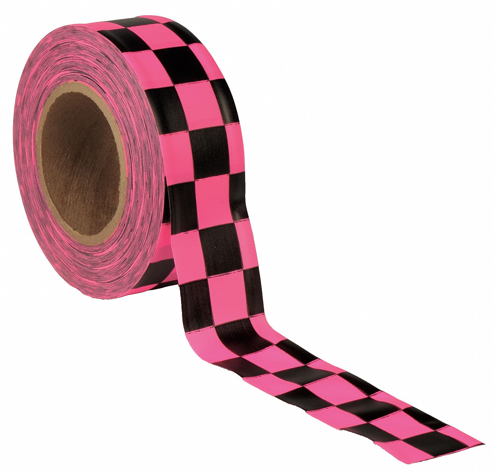 PRESCO PRODUCTS CO Flagging Tape, Pink/Black, 1 3/16 in x 150 ft