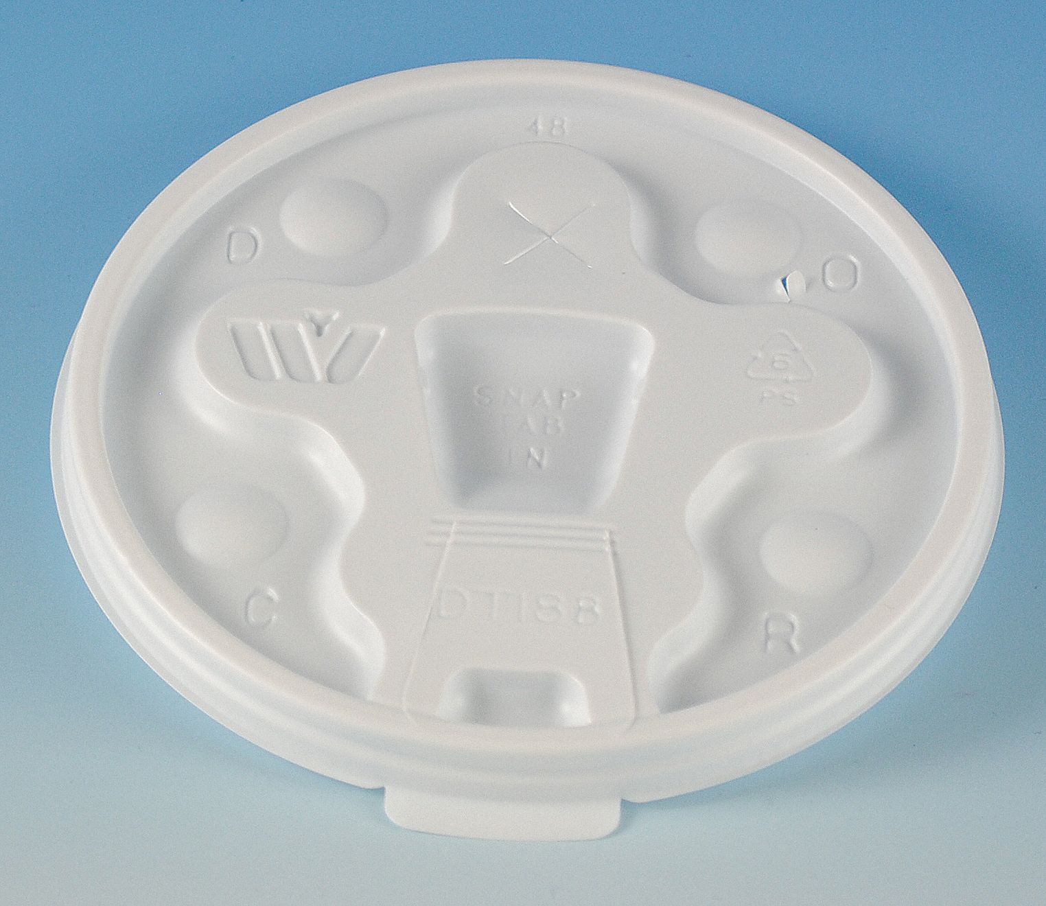 WINCUP 8 to 10 fl. oz. Plastic Flat, Lock Back Tear Tab Hot Cup Lid